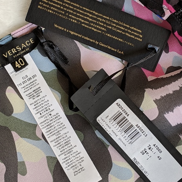 Versace Beachwear Asymmetrical Sheer Silk Coverup - Picture 7 of 8